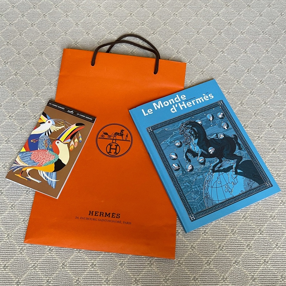 Authentic HERMES Large Catalogue, Small Booklet, Shopping Bag